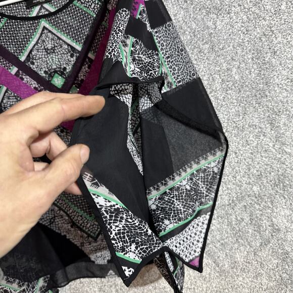 Retro Y2K Top Womens Size XL Boho Batwing Asymmetrical Paisley Tribal Chic - Picture 6 of 7